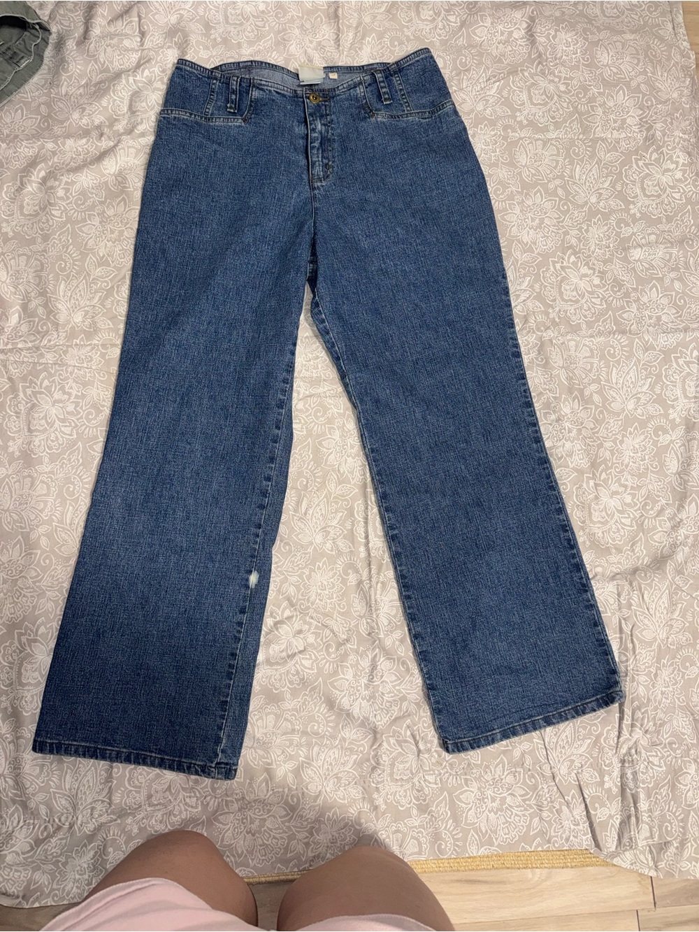 High-Rise Wide Leg Jeans in Medium Blue Denim